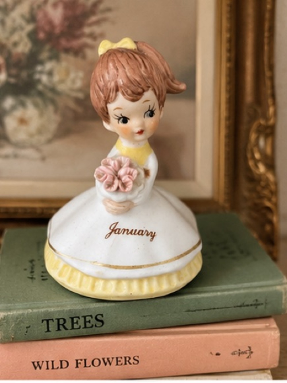 Lefton‎ China January Birthday Girl Figurine Hand Painted Vintage